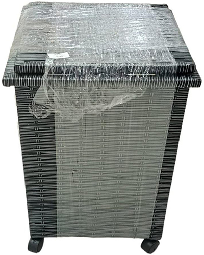 سلة غسيل خشبية راتان بعجل - الصورة 2