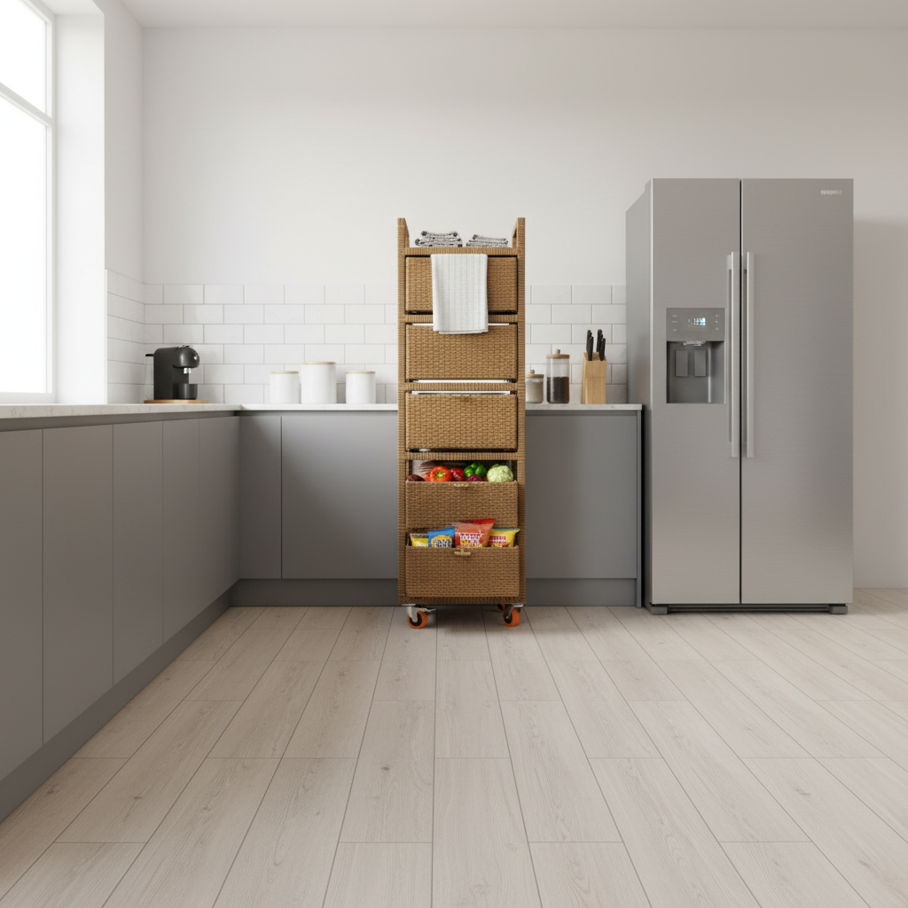 تربو راتان ٥ درج لون بيج - الصورة 3