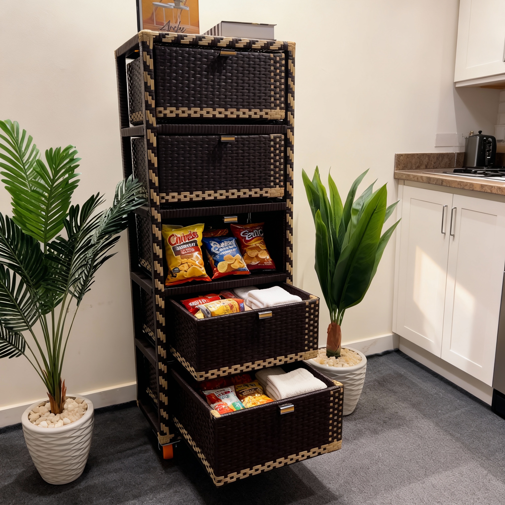 تربو راتان ٥ درج لون اسود